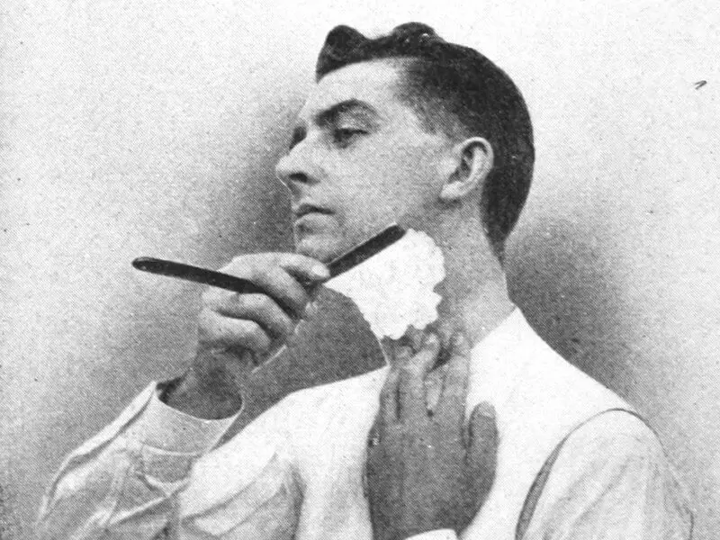 shaving with a straight razor