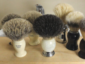 Different shave brush bristles