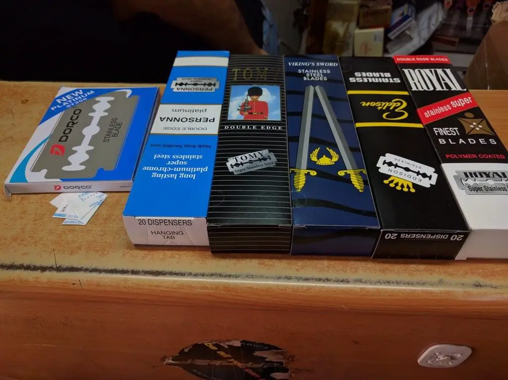 a selection of double edge razor blades