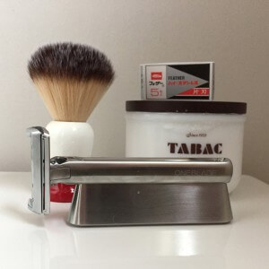 Oneblade genesis razor with traditional brush and shave cream or soap