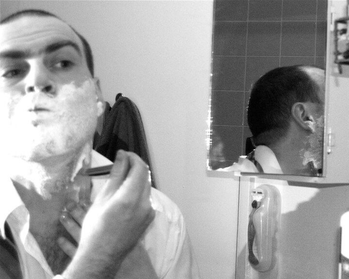 man shaving