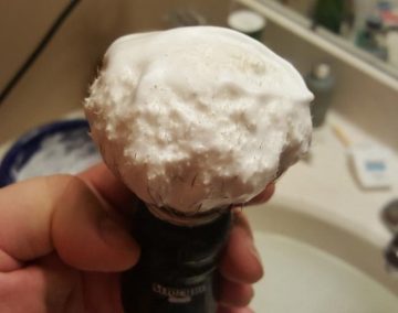 shave cream lather on a brush