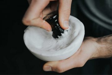 Lathering the best shave cream in a bowl