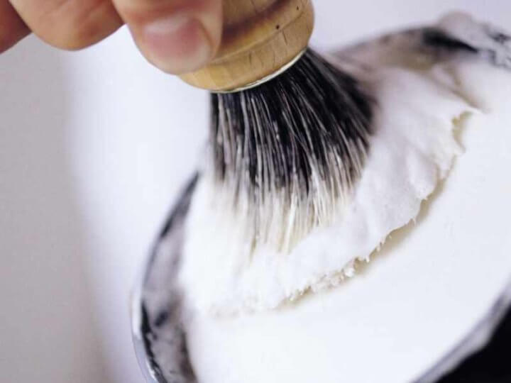 shaving brush on soap