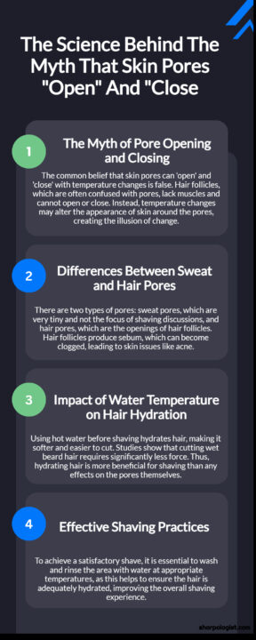 do pores really open and close myth infographic