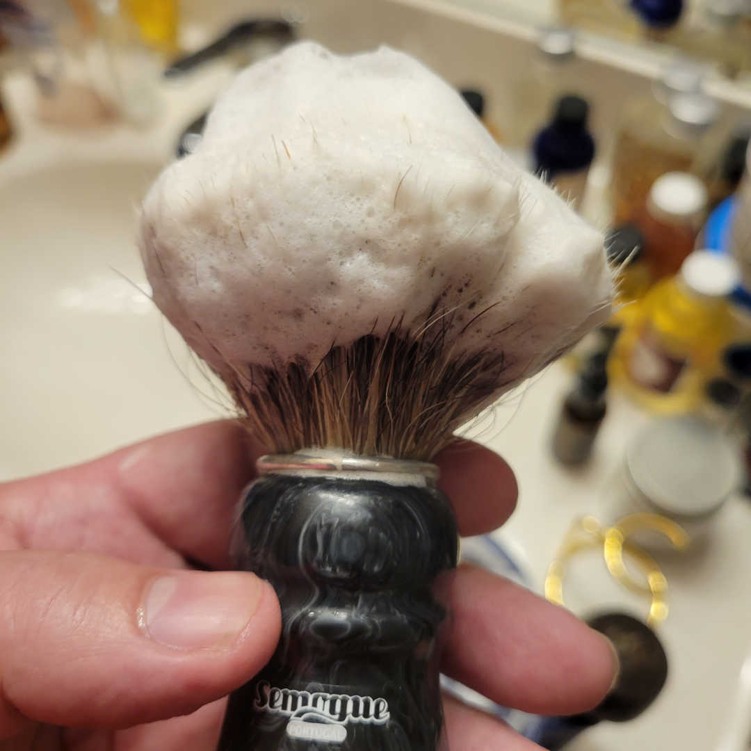 lathered brush