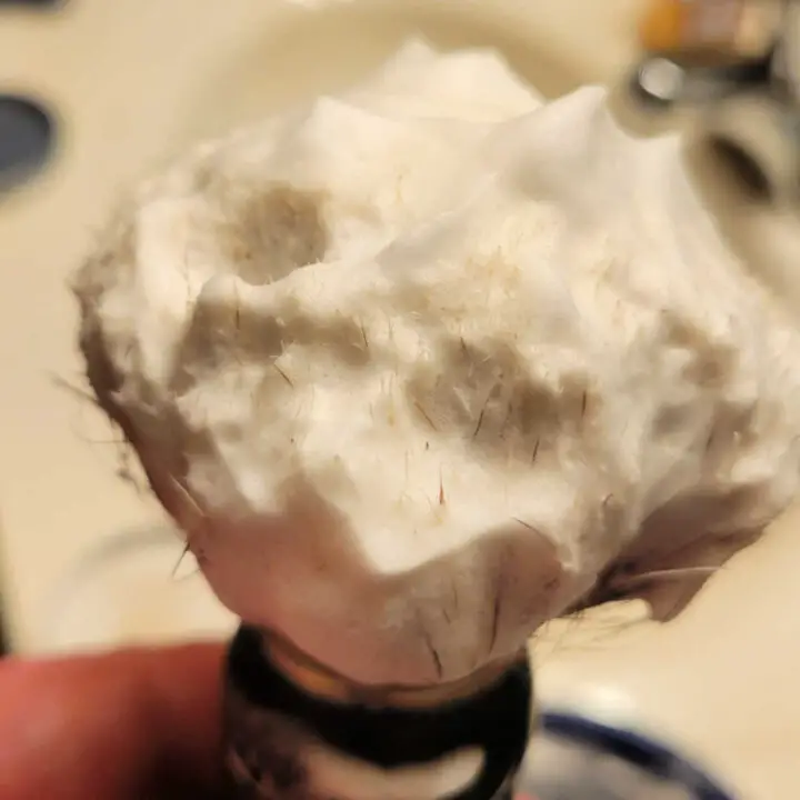 brush with lather