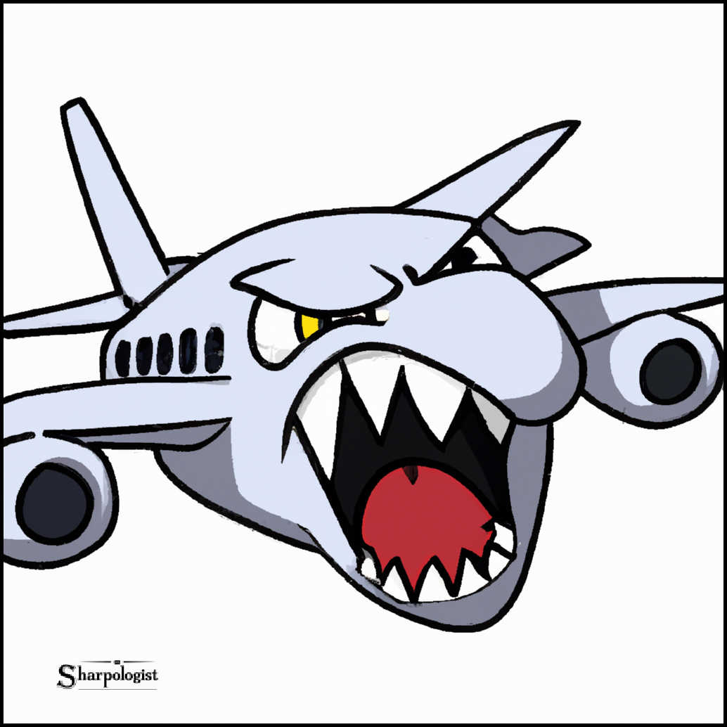 cartoon of angry aircraft