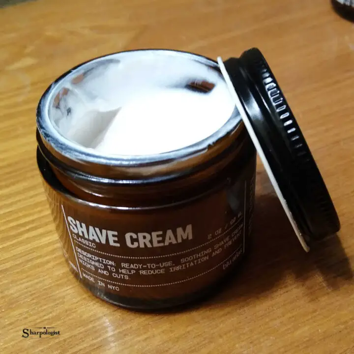 blu atlas shave cream open jar