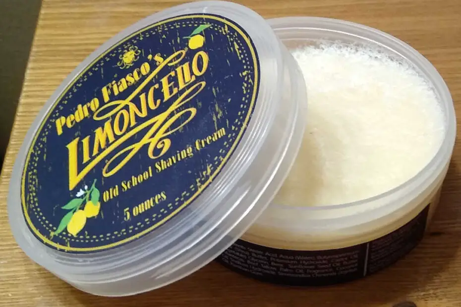 ariana and evans limoncello shave soap open jar