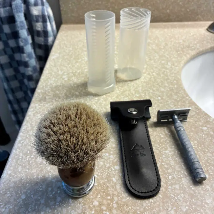 travel shaving setup