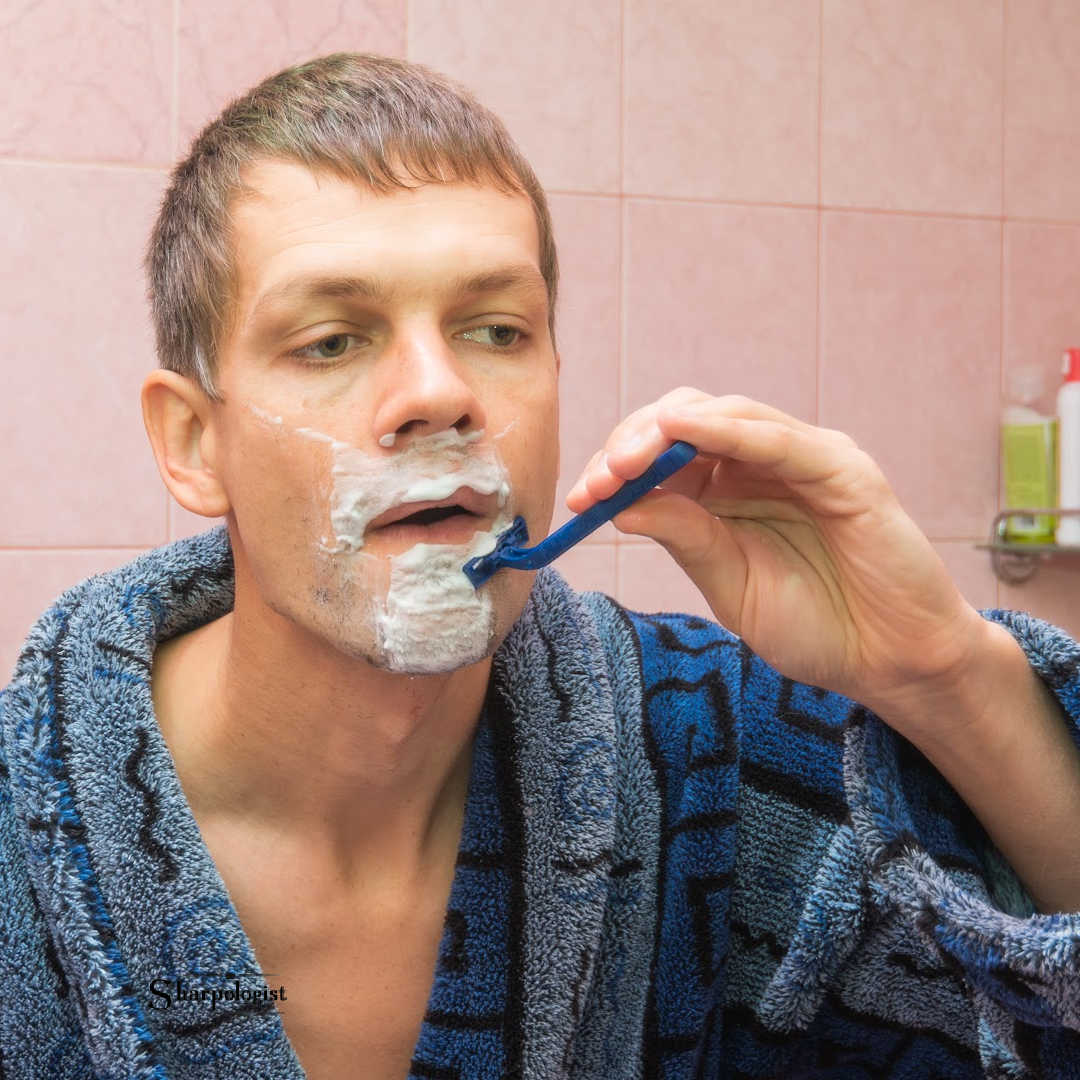 man shaving
