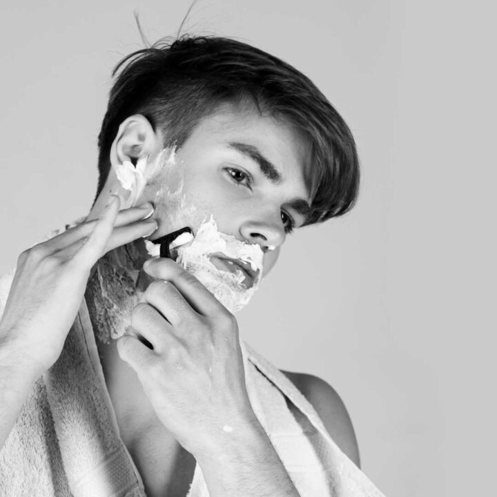 man shaving