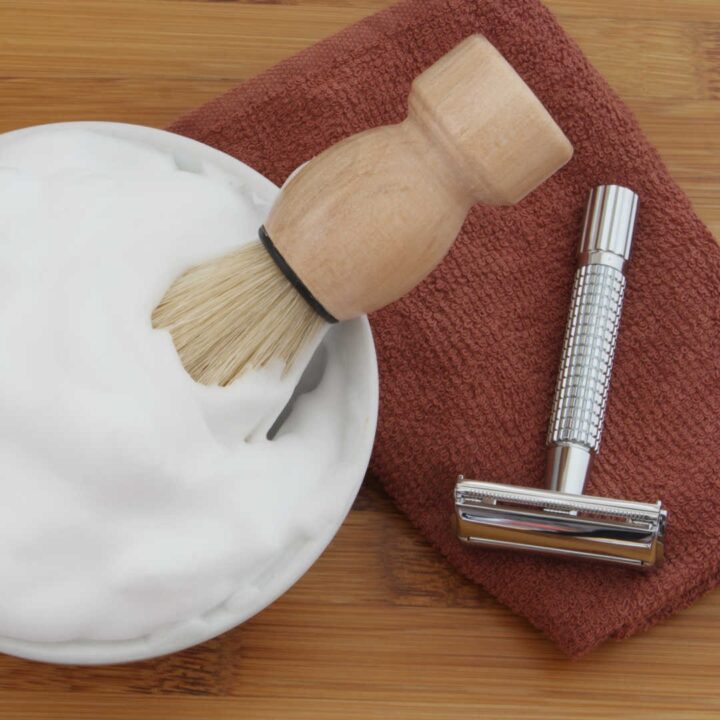 shaving setup on clounter