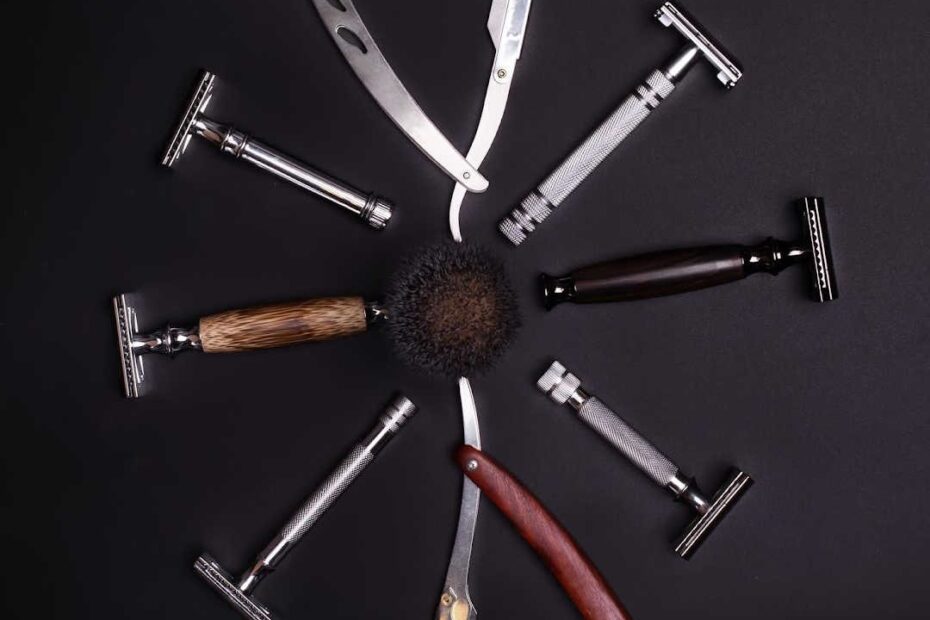 different single blade razors arranged