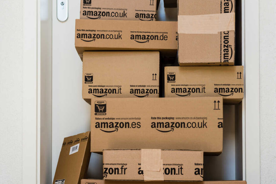 amazon boxes at door