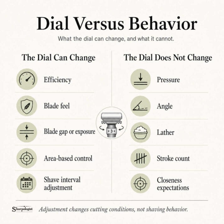 adjustable razor dial vs behavior