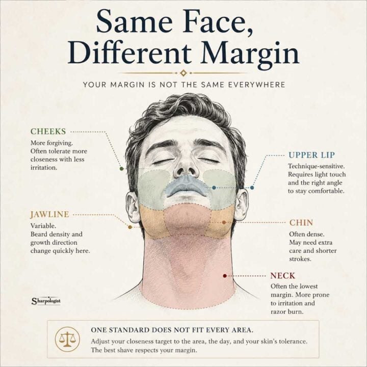 margins on parts of the face